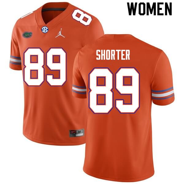 Women's NCAA Florida Gators Justin Shorter #89 Stitched Authentic Nike Orange College Football Jersey WBG6365JC